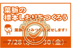 イベント「葉脈の標本しおりをつくろう」7/28(水曜)～30(金曜)