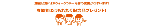参加者にはもれなく記念品プレゼント！　＊開花状況による内容の変更があります。