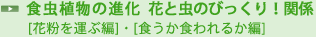 食虫植物の進化  花と虫のびっくり！関係[花粉を運ぶ編]・[食うか食われるか編]