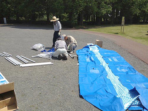 エビプール設置風景