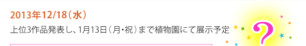 ベストどんぐリストの発表は2013年12月18日水曜日です