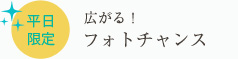 「平日限定」広がる！フォトチャンス