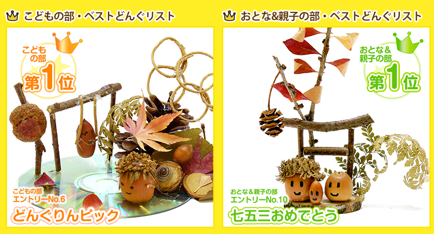 こどもの部とおとな親子の部　ベストどんぐリスト