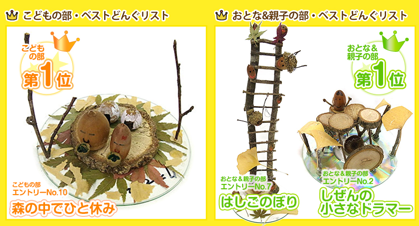 こどもの部とおとな親子の部　ベストどんぐリスト