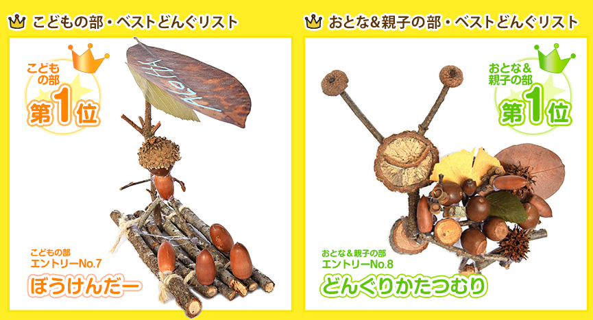 こどもの部とおとな親子の部　ベストどんぐリスト